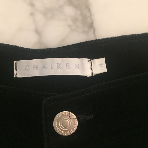 Chaiken black velvet pant sz 4 - Picture 2 of 5